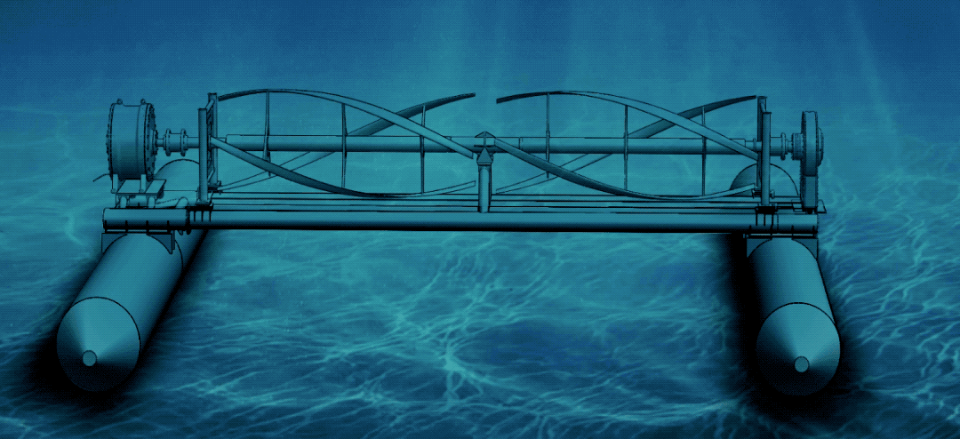 Animation of underwater turbine